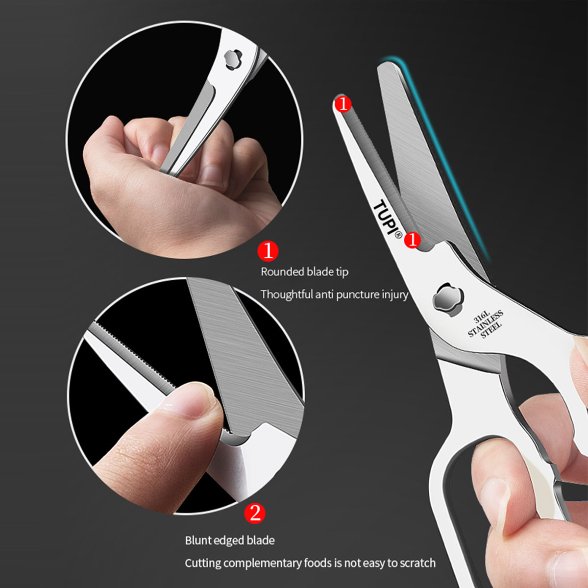 Health Wellness Product - TUPI - Forbici in acciaio inossidabile